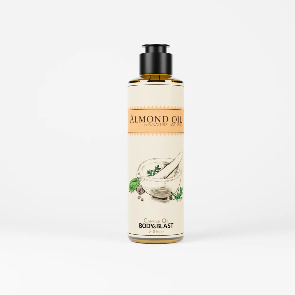Body and Blast Almond Oil 200mle - 100% pure organic body and blast almond oil hair massage oil oil organic skin care